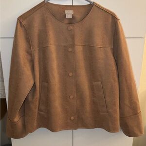 Chico's Tan Button-Up Blazer